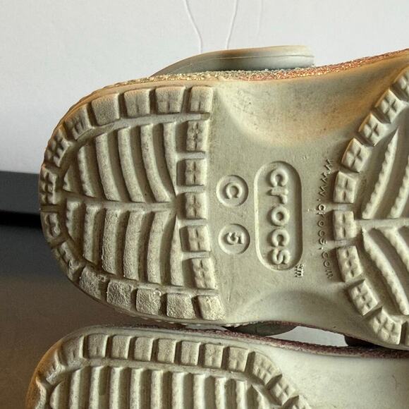 Crocs Classic Clog Kids C5 Glitter Rainbow Ombre Sparkle Slip-On Shoes - Picture 10 of 10